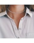 Vintage złoty kolor srebrny symulowane-pearl choker łańcuszek naszyjnik dla kobiet Party Collar naszyjnik moda biżuteria ślubna 