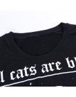 InsGoth kobiety luźny czarny t-shirty Gothic Grunge punk harajuku czaszka Peinted t-shirty impreza z okazji halloween długie top