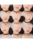 11 szt. Moda ładne dziewczyny czarne wielowarstwowe koronkowe naszyjnik łańcuszkowy dla dzieci wykwintne gotyckie Stretch Choker