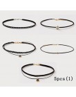 11 szt. Moda ładne dziewczyny czarne wielowarstwowe koronkowe naszyjnik łańcuszkowy dla dzieci wykwintne gotyckie Stretch Choker