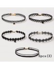 11 szt. Moda ładne dziewczyny czarne wielowarstwowe koronkowe naszyjnik łańcuszkowy dla dzieci wykwintne gotyckie Stretch Choker