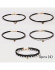 11 szt. Moda ładne dziewczyny czarne wielowarstwowe koronkowe naszyjnik łańcuszkowy dla dzieci wykwintne gotyckie Stretch Choker