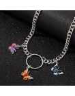 Harajuku Punk Style Butterfly Choker naszyjnik biżuteria kobiety Collares Gothic Hip Hop prezent naszyjnik Collares Mujer 35 + 1