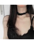 HZ modne dziewczęce guziki 2019 nowa tkanina regulowana Punk Gothic Chocker czarny krótki łańcuszek metalowa linia naszyjnik dla