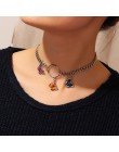 Harajuku Punk Style Butterfly Choker naszyjnik biżuteria kobiety Collares Gothic Hip Hop prezent naszyjnik Collares Mujer 35 + 1