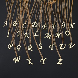 DOTIFI dla kobiet A-Z litera alfabetu wisiorek naszyjniki personalizacja naszyjnik ze stali nierdzewnej Glamour biżuteria