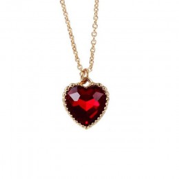 Nowa miłość/naszyjnik w kształcie serca biżuteria źródło fabryka hurtownia oryginalna miękka Meng siostra czerwone szkło łańcusz