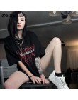 Goth Dark Grunge Punk Gothic t-shirty luźna odzież uliczna Harajuku list drukuj lato 2019 moda koszulka damska Casual estetyczne