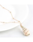 Gorący Boho szyszka naszyjnik morze muszla plażowa naszyjnik dla kobiet Collier Femme Shell Cowrie biżuteria letnia czeski