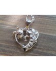Kolor srebrny serce naszyjnik hawajski żółwiem morskim kwiat plumerii żółwiem morskim naszyjnik żółw prezent dla niej frangipani
