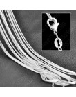 Najwyższej jakości 925 Sterling Silver naszyjnik łańcuch biżuteria ustalenia 16 "-30" łańcuchy 1.2MM łańcuch węża + zapięcie lob