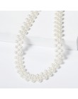 KMVEXO czeski wielowarstwowe symulowane okrągłe perły Choker naszyjnik Choker komunikat łańcuszek do obojczyka naszyjnik kobiety