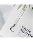 Koreański styl nowy mody słodki księżyc 925 Sterling Silver biżuteria Temperament półksiężyc łańcuszek do obojczyka wisiorek nas
