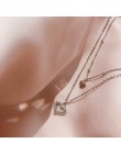 ANENJERY Dainty 925 srebro podwójna warstwa serca naszyjniki z Micro Pave cyrkon collares S-N468
