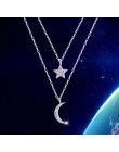 925 srebro długa gwiazda księżyc choker naszyjniki wisiorek moda sterling-srebrny-biżuteria oświadczenie naszyjnik dla kobiet Ko