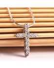 2020 Collier Femme nowa moda krzyż srebrny naszyjniki Collares dla kobiet mężczyzn biżuteria kryształ CZ wisiorki naszyjnik