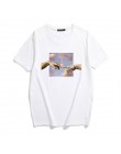 Michelangelo Cappella Sistina Harajuku Ulzzang Tumblr koszulka damska nowy letni zabawny nadruk hiphopowy sweter swobodny szyk t