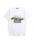 Michelangelo Cappella Sistina Harajuku Ulzzang Tumblr koszulka damska nowy letni zabawny nadruk hiphopowy sweter swobodny szyk t