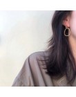 MENGJIQIAO 2019 Punk prosta konstrukcja matowa metalowa obręcz kolczyki dla kobiet oświadczenie biżuteria nieregularne koło Brin