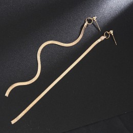 RscvonM koreański 1 para damska złoty kolor srebrny bardzo długa wiszący łańcuszek kolczyki kolczyki z wiszącymi frędzlami na im