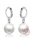2019 solidna 925 Sterling Silver eleganckie piękno okrągły biały perła kolczyk na wtyk kolczyki kobiety biżuteria zaręczynowa Br