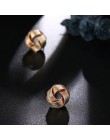 2019 moda klasyczny złoty kolor skręcony węzeł miłości stadniny kolczyki dla kobiet proste geometryczne małe kolczyki biżuteria 