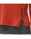 Kobiety t koszula 2020 New Arrival Casual z długim rękawem topy Zipper fałszywe dwa kawałki Tee shirt moda tunika damska topy Pl