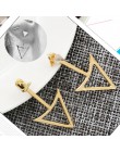 ZYZQ Fashion nieregularne geometryczne kolczyki wkręty damskie zaskoczony prezent urodzinowy dla Bestie wzór w trójkąta prosty t