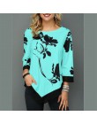 2019 wiosna jesień duży rozmiar kobiety t-shirty Casual O-Neck kwiatowy Print T Shirt kobiet T Shirt Plus rozmiar 5XL swetry top
