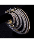 BLIJERY Fashion pełny kryształ górski koło kolczyki klasyczne duże okrągłe kolczyki srebrny/kryształ w złotym kolorze kolczyki H