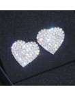 2019 nowy projekt luksusowy kryształ serce stadniny kolczyki kolor srebrny duże miłosne kolczyki dla kobiety romantyczny ślub bi