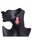 Moda rzemieślnicze niedźwiedź spadek kolczyki dla kobiet Party biżuteria koreański Multicolor kryształ akrylowy długi kolczyk wi