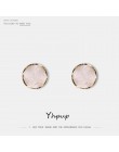 Yhpup Fashion minimalistyczna fala okrągłe koreańskie kolczyki wykwintne emalia geometryczne kolczyki ze stopu cynku biżuteria d