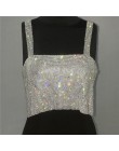 2019 Glitter Nightclub Backless Rhinestone Tank Top kobiety Sexy Metal Crystal Diamonds Sequined Night klubowy strój imprezowy k