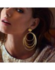 Duże złote kreatywne kolczyki dla kobiet metalowe modne luksusowe kobiece moda Jewlery najnowszy projekt vintage wiszące kolczyk