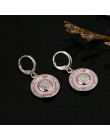 585 różowe złoto okrągłe czarne kolczyki mikro wosk wkładka naturalny cyrkon czarny ceramiczny kobiety ślub Stud kolczyk biżuter