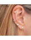 1 para 925 Sterling Silver Snowflake Ear Cuff bez klips kolczyki dla kobiet Crystal cyrkon nausznice