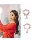 MENGJIQIAO 2019 koreański nowy TV seria gwiezdnych błyszczące cyrkon koło Tassel Metal Line kolczyki dla kobiet elegancka perła 