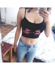 Weekeep kobiety przycięte nadruk ze smokiem Cami lato Sexy na cienkich czarnych ramiączkach krótki top bez pleców 2018 Streetwea