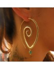 2019 etniczna biżuteria Swirl kolczyki w kształcie obręczy dla kobiet Brincos złoty kolor geometryczne kolczyki styl steampunk k