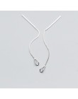 INZATT 925 srebro 6.3cm długi łańcuszek frędzel Drop Sticker Bar wiszące kolczyki dla kobiet biżuteria prezent ślubny