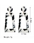 Czarny biały pasek geometryczne kolczyki dla kobiet długie duże akrylowe kolczyki Trendy moda biżuteria