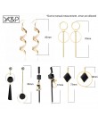 X & P lato koreański geometryczny Vintage kolczyki dla kobiet Fashion Statement akrylowe złote proste wypadania zwisają kolczyk 