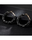 Moda urok okrągłe kolczyki kryształowe kolczyki rhinestone jasny okrągły geometryczny kolczyki biżuteria damska