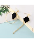 X & P lato koreański geometryczny Vintage kolczyki dla kobiet Fashion Statement akrylowe złote proste wypadania zwisają kolczyk 