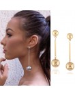 Modne długie kolczyki 2018 Ball geometryczne kolczyki dla kobiet kolczyki wiszące spadek złote kolczyki nowoczesna biżuteria Oor
