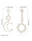 Bohemia różowe złoto geometria kolczyki kobiety słońce księżyc oświadczenie Big Drop Earing indyjska biżuteria Oorbellen Pendien