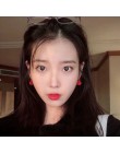 MENGQIAO nowa koreańska TV gwiazda z metalu eleganckie czerwone kolczyki wkładane z serduszkiem dla kobiet śliczne Boucle D'orei