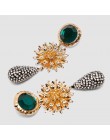 Flatfoosie nowy Za czeski słońce kwiat kropla kolczyki dla kobiet biżuteria Trendy Metal kryształ oświadczenie kolczyki akcesori