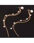 Posrebrzane zwisają wiszące klejnot kamień Rhinestone długie kolczyki wiszące dla kobiet barokowe perłowe koraliki wąż łańcuch T